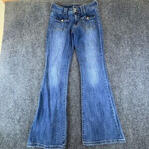 Aeropostale Flare Jeans Womens 28x30 Blue Medium Wash Denim Cotton Low Rise